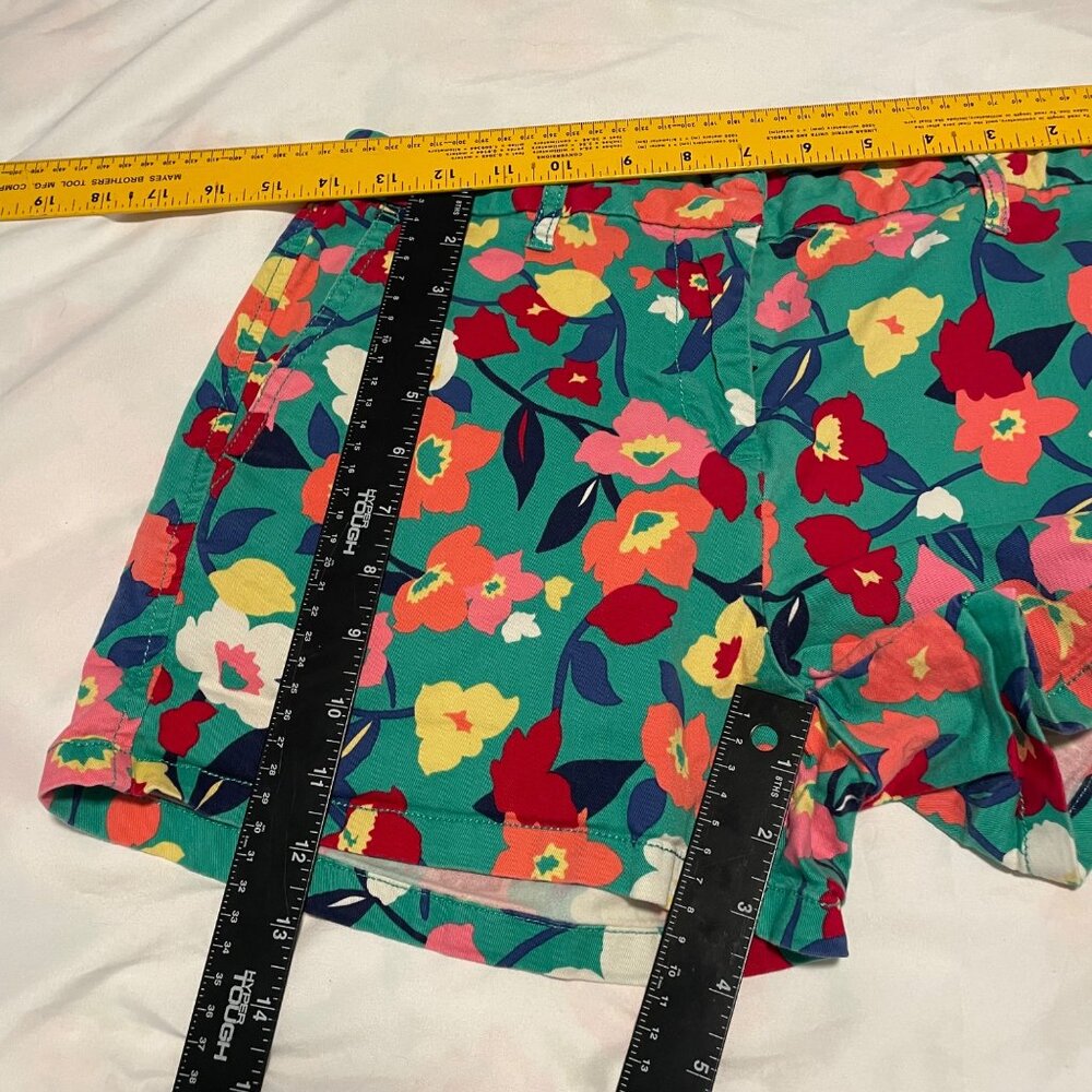 Colorful Floral Womens Shorts Size 4 By Elle Stretch Vibrant Summer Wear - Picture 4 of 6